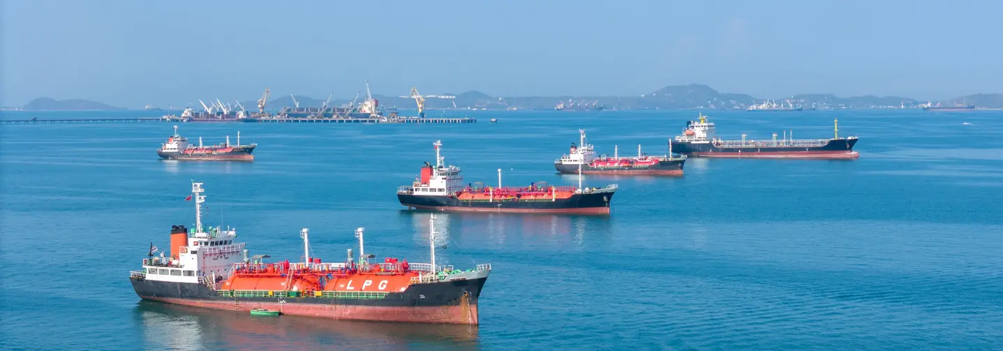 Mehrere Containerschiffe im Ozean